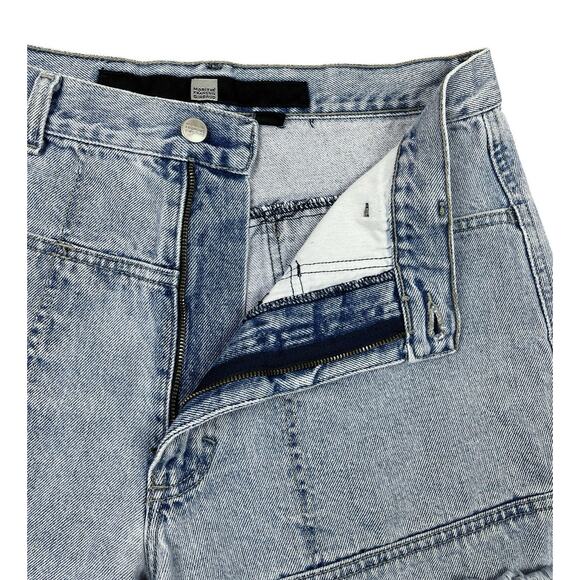 Marithe Girbaud Francois Blue Denim Shorts Frayed Cutoffs Cotton Women Size 32 - Picture 3 of 8